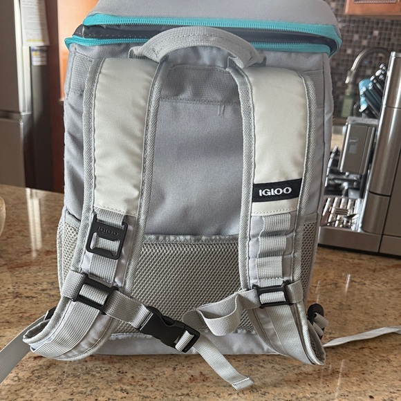 Igloo Silver and Teal Cooler Backpack - Picture 3 of 4